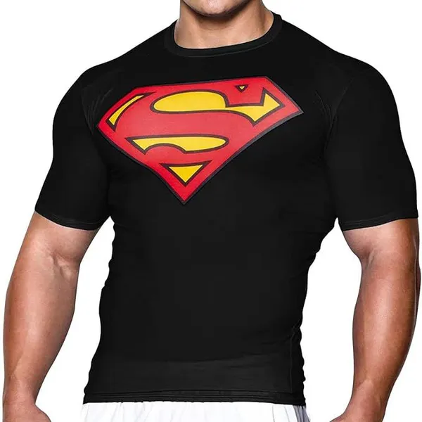 Men's Short Sleeve Super Hero Casual and Sports t Shirt Compression Shirt photo-2