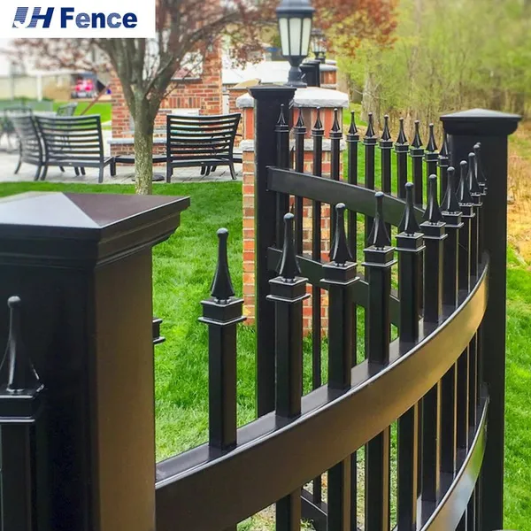 Galvanized Steel Hercules Pressed Spear Top Sustainable White Metal Fences Panels Iron Security Fencing Pool Garden Yard Fence photo-3