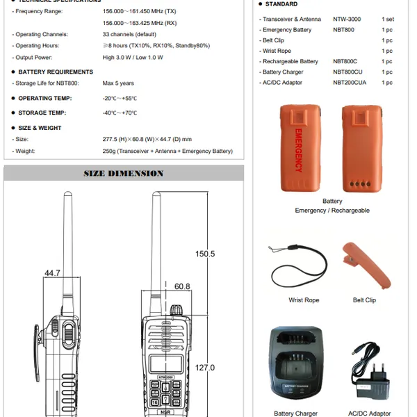 NTW-3000 TWO-WAY VHF RADIO photo-2