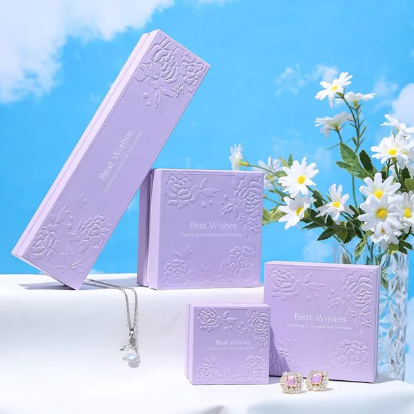 Purple Color Paper Rigid Package Lid Box