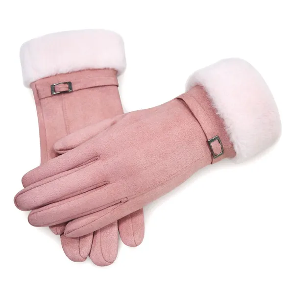 Elegant Touchscreen Winter Gloves for Women - Cozy Velvet Design
