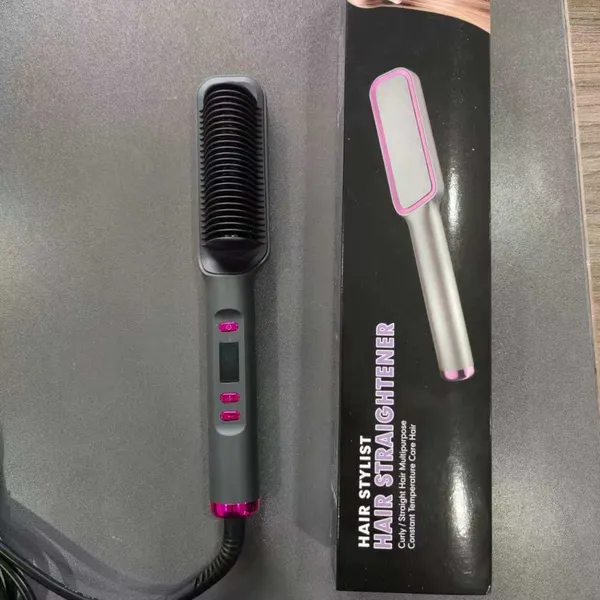 Electric Hair Straightening Brush — 40W, Dual Voltage 110-240V, Portable Hair Styler photo-3