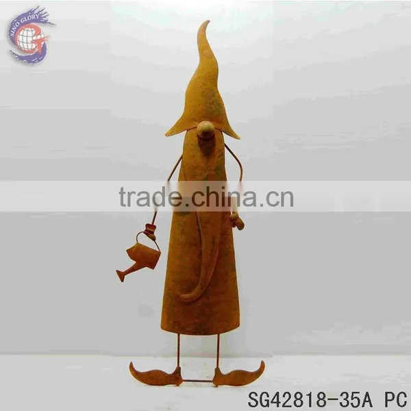 Rusty Home Decoration Crafts of Long Beard Gnomes Ground Stakes photo-2
