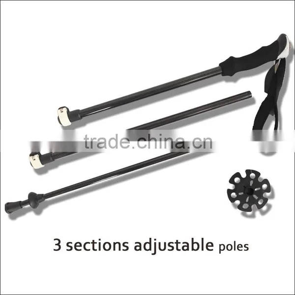 3 Sections External Quick Lock 80% Carbon Fiber Hiking Stick photo-4