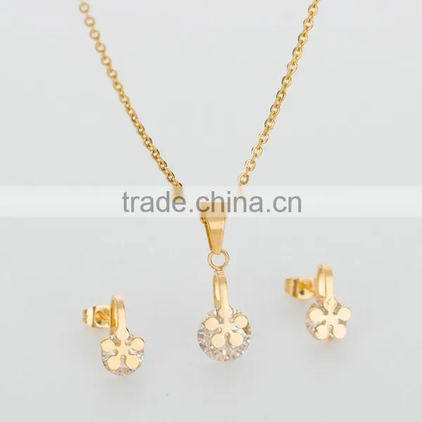 Wedding Jewelry Sets Gold Plated Necklace and Earring Set Diamond Luxury Necklace photo-4