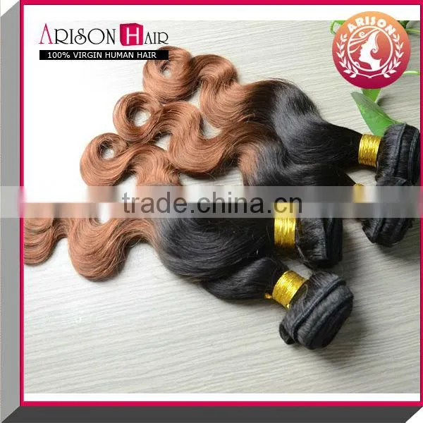 2014 Best Sale 100% Virgin Remy Brazilian Body Wave Ombre Color Jumbo Braiding Hair Extensions1B/33 photo-3