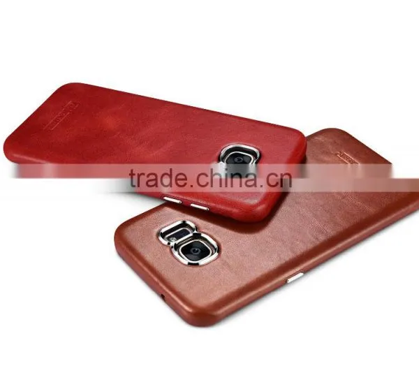Original Icarer Vintage Series High Quality Real Leather Rubber Back Case for Samsung S7 Edge MT-5682 photo-6