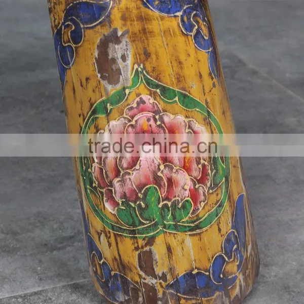 Chinese Antique Solid Wood Stool Hand Painting Bench Bed Stool photo-5