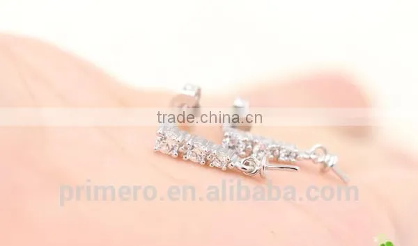 925 Sterling Silver Handmade Zircon Findings Earring Hooks Fittings photo-4