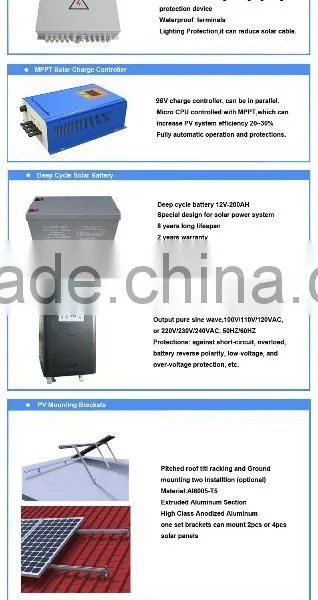 Good Quality and High Efficiency 4KW 96V Solar Power Off-grid System Kits For Home Use photo-2