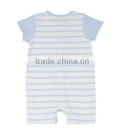 Adorable Baby Boys 2 Piece Set Of Striped Short Sleeved Romper photo-2