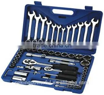 61PCS 1/2''&1/4'' Socket Set Hand Wrench Tool Set(KS-42461BP) CARBON STEEL photo-3