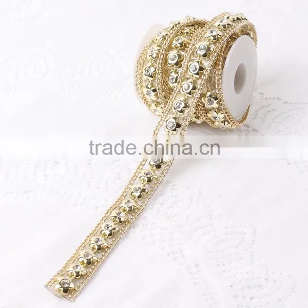 Hot Fix Rhinestone Chain Trimming Clear Glue Base Cup Chain photo-3