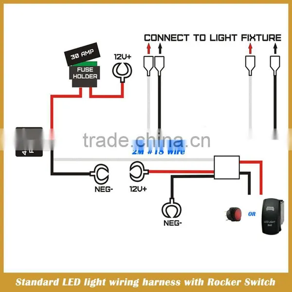 Relay Wire Harness With LED Light Bar Rocker Switch for Light Bar,fog Lamp,working Lamp photo-5