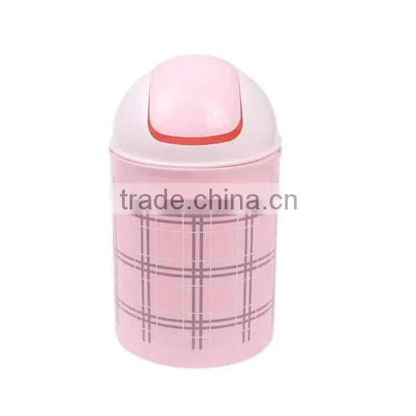 Plastic Pink Trash Can Outdoor Trash Can With Swaying Lid