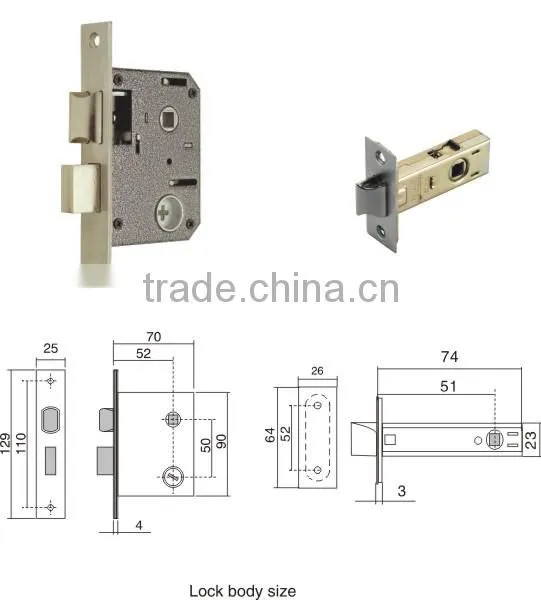 Best Seller Euro Standard Zinc Alloy Satin Nickel and Bright Nickel Finish Mortise Lock Door photo-4
