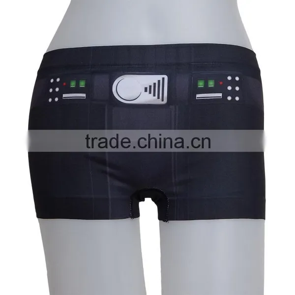 Black Polyester Printed Pants