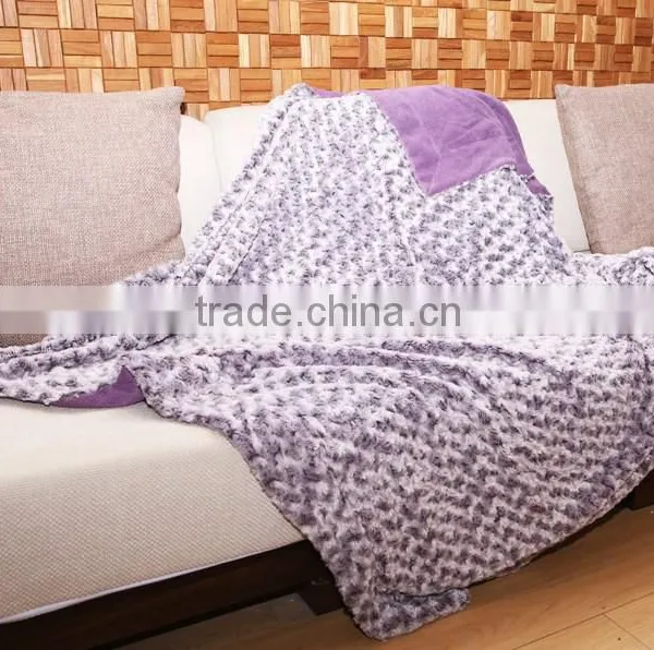 HLHT Competitive Price Warm and Breath 100 Polyester Blanket,faux Fur Fleece Blanket,plush Flannel Blanket photo-2