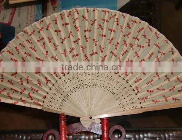 Chinese Style Hand Fan With Bamboo Handle /cotton Fan/polyester Fan