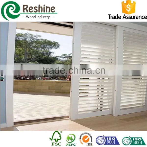 Horizontal Opening Pattern and Wooden,basswood ,PVC Material Wood White Window Shutter photo-4