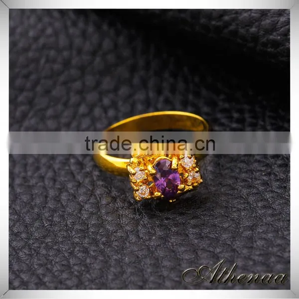 China Wholesale Copper Gold Plating Diamond Engagement Ring UK&US photo-2