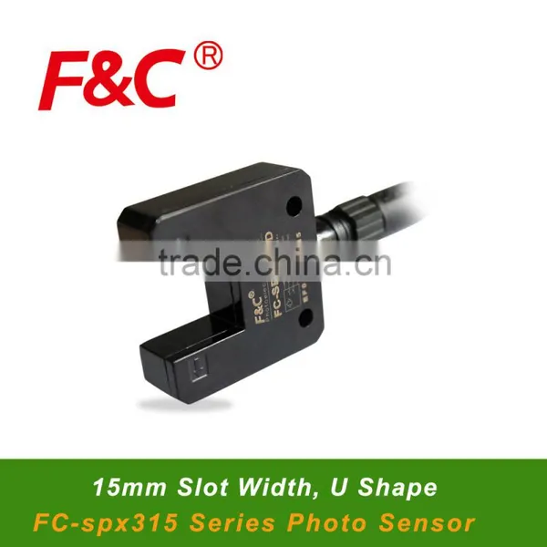 FC-spx315, U Shape Photo Sensors Switches, 15mm sensing slot, Fork Sensor, Slot Sensor.
