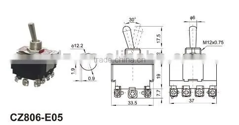 2 Pole On-off Machinery Toggle Switch Wth Waterproof,Three Pole TPST 3-way Toggle Switch photo-2