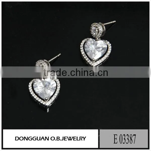 Fashion Silver Earring Stud Jewelry Wholesale Clear Crystal Stone Handmade Jewelry photo-4