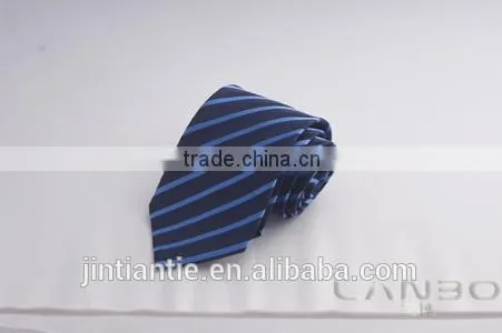 2016 Hot Selling Navy Blue Striped Mens Silk Ties With Custom Logo photo-3