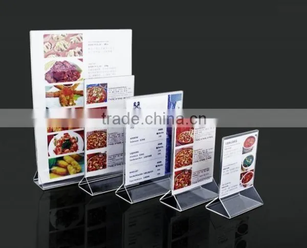 Wholesale Acrylic a4 Sheet Holder Plexiglass Menu Holder Clear Document Display Holder photo-3