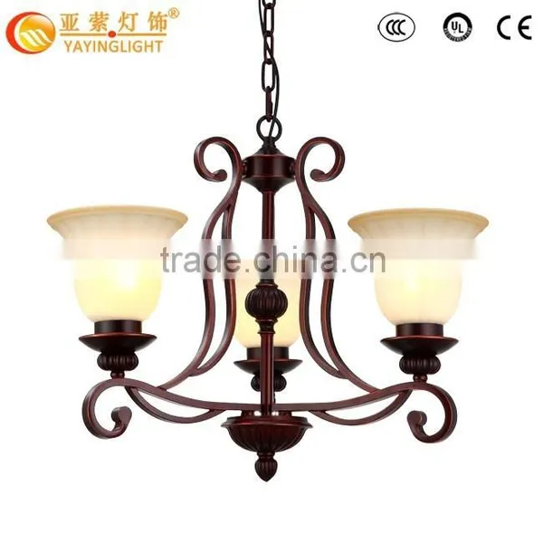 Modern Continental Antique Glass Chandelier, Creative Decorative Wrought Iron Chandelier