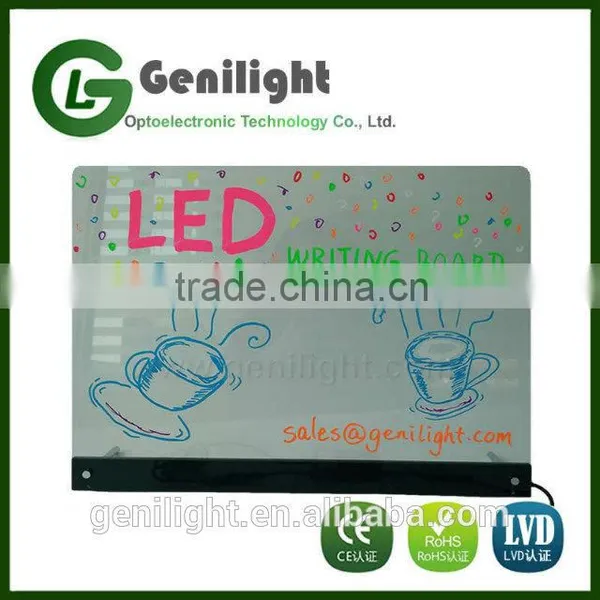 30x20cm LED Writing Board With Remote Controller 7 Colors RGB 46 Kinds Flash Mode Transparent Tempered Glass Panel Widely Used i photo-2