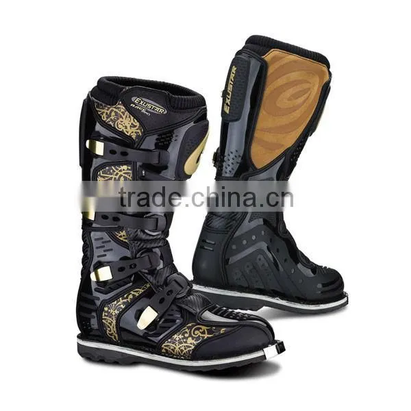 Four Buckles Motorcycle Stylish Black Boots photo-2