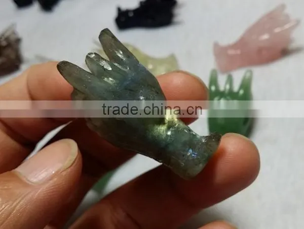 Charming Cute Labradorite Crystal Dragon Skull for Decoration photo-2