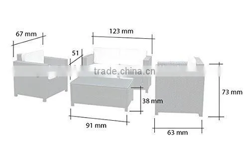 VIETNAM PE RATTAN OURDOOR GARDEN FURNITURE SOFA SET photo-3