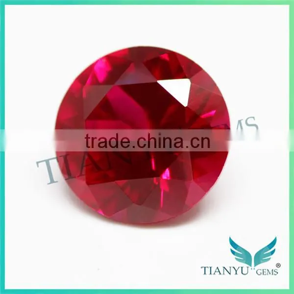 Best Price 12mm Round Brilliant Cut 5# Synthetic Corundum Dove Blood Lab Created Ruby Diamond photo-2