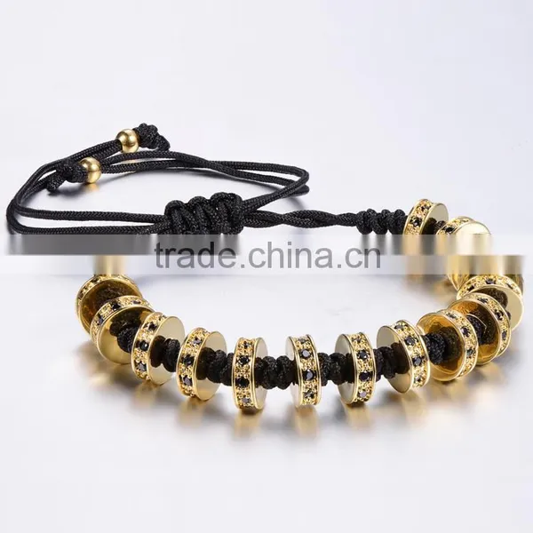 Stainless Steel Jewelry Rhinestone Evil Eye Bracelet Gold Plated Beads for Jewelry Making photo-2