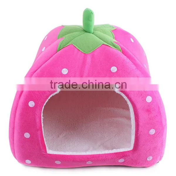 Comfortable Material Folding Kennel Strawberry Shape Design Dog Bed With Different Color and Size photo-3