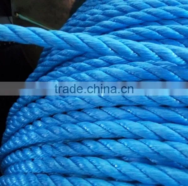 Blue Color 3 Strands Twisted Polypropylene Raffia Rope