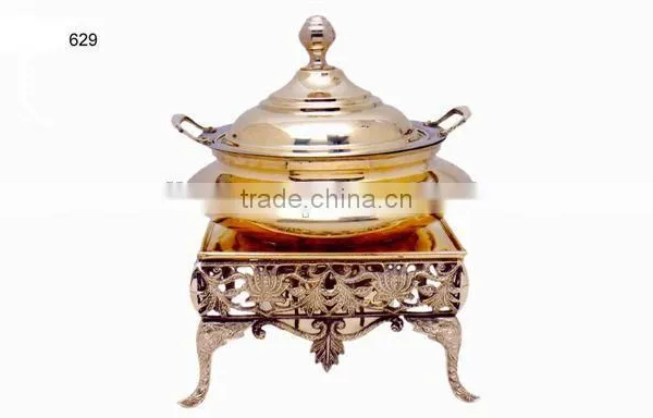 Food Warmer Chaffing Dish/Indian Brass Chafing Dish/copper Chafing Dish