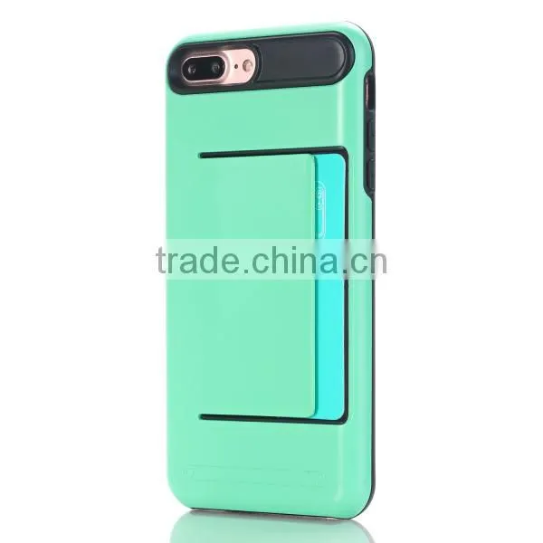 Wholesale Slim TPU + PC Combo Mobile Phone Case With Card Slot for IPhone 7 Plus photo-2