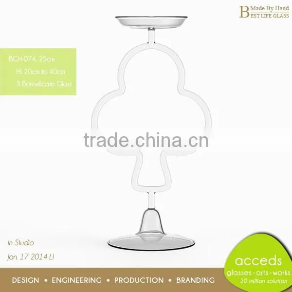 Long-stemmed Replacement Transparent Glass Candle Holder photo-4