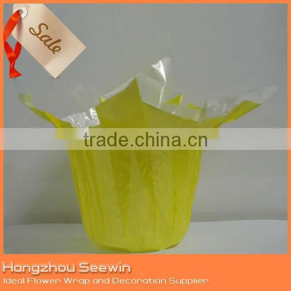 Clear/Printed/Colorful Pearlized BOPP Film Corner Flower Pot photo-2