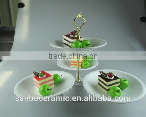 New Design Round & Square 3 PCS Plates One Layer Metal Wedding Cake Stand Wholesale photo-4