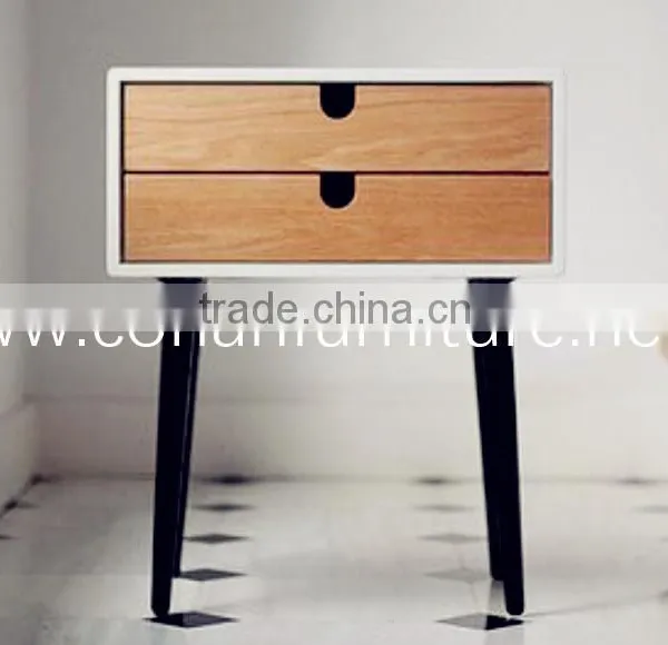 Stylish Solid Wood Corian Shelved Living Room Bedside Cabinets photo-2