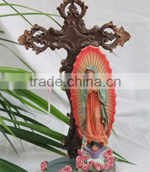 Religious Christian Ceremony Baptism Mary Crucifix Cross Figurine photo-2