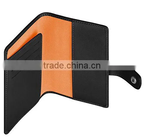Customized Personalized Black Grain Leather Passport Holder With Card Slot photo-5