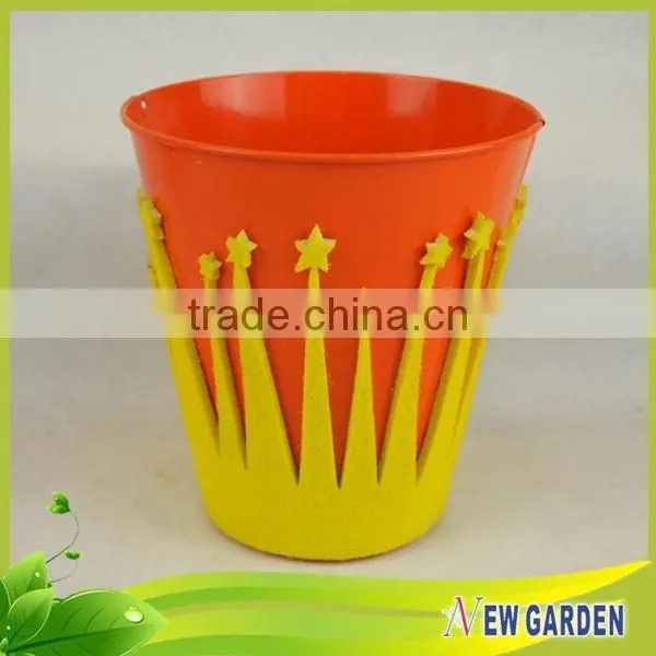 Home Decor Flannelette And Metal Planter,Balcony Small Plastic Flower Pot Trays photo-4