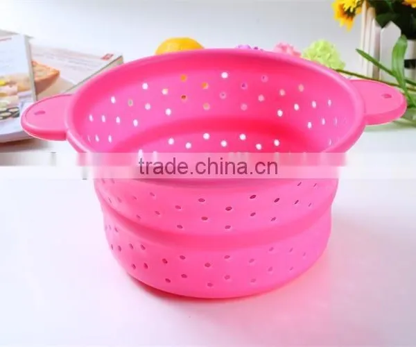 Food Grade Fruit Silicone Basket Foldable Silicone Drain Basket photo-5