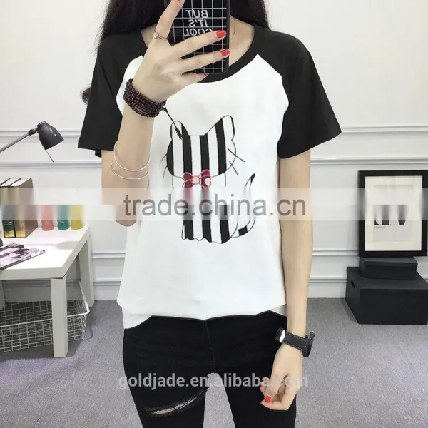 Custom Fashionable Logo Printing Women Round Neck Short Sleeves T Shirt photo-3